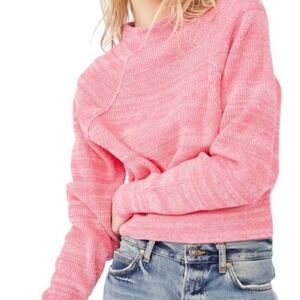 FREE PEOPLE  Too Good Chunky Knit Pullover Sweater in Camerlia Rose